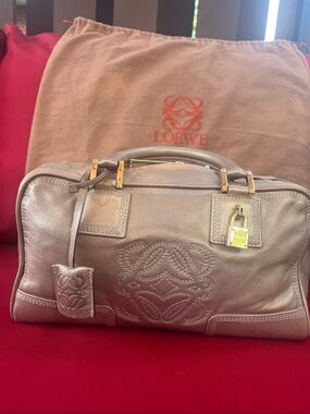 Loewe Metallic Gold Amazona 28 Anagram with dustbag